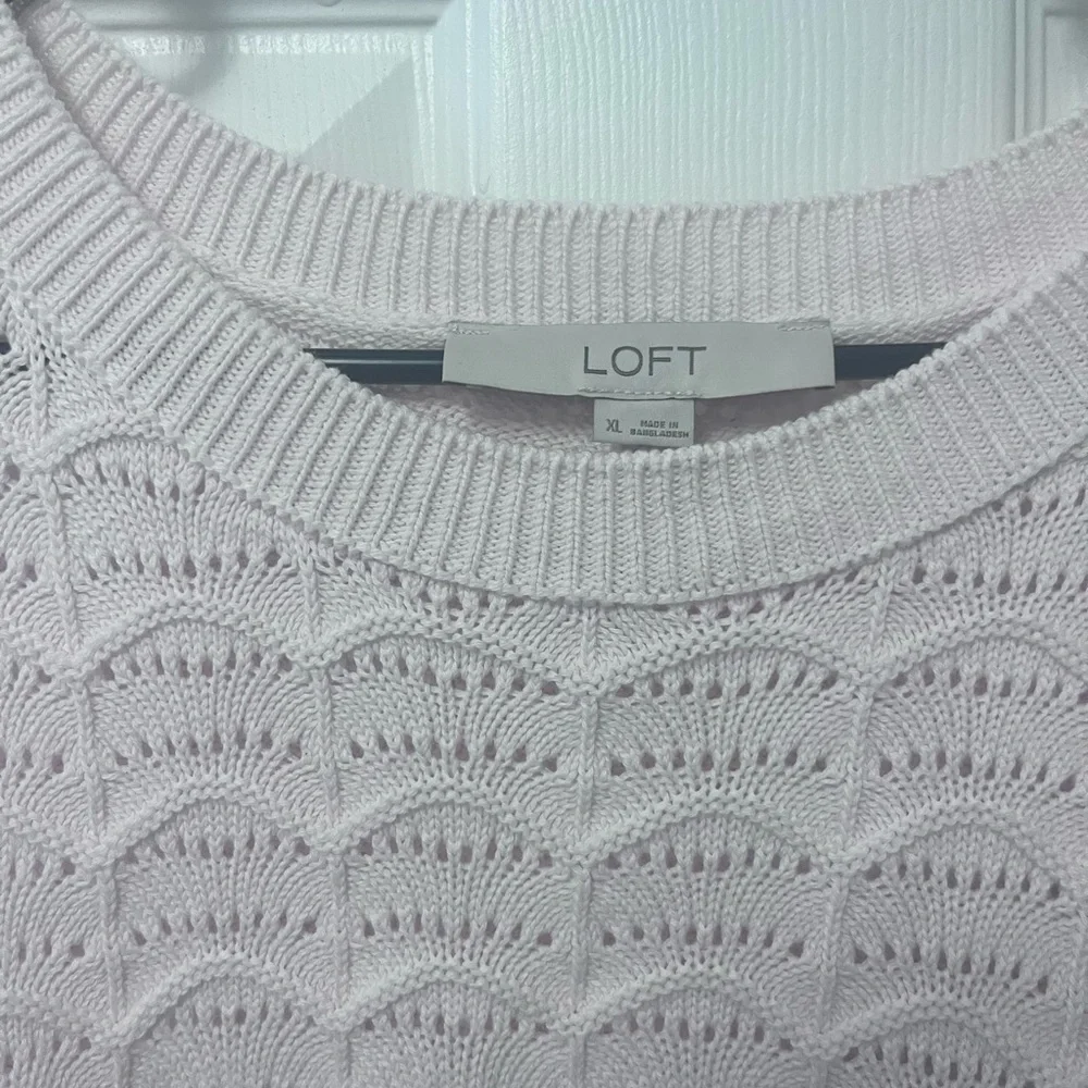 LOFT Scalloped Pointelle Sweater Tank Top NWOT - Picture 5 of 10